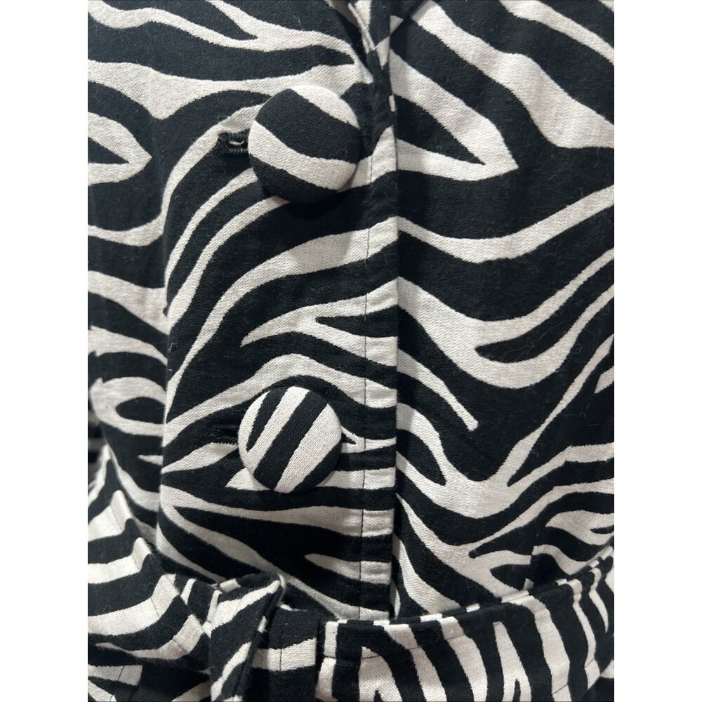 Inc Zebra Print Overcoat Button Front Size Medium… - image 4